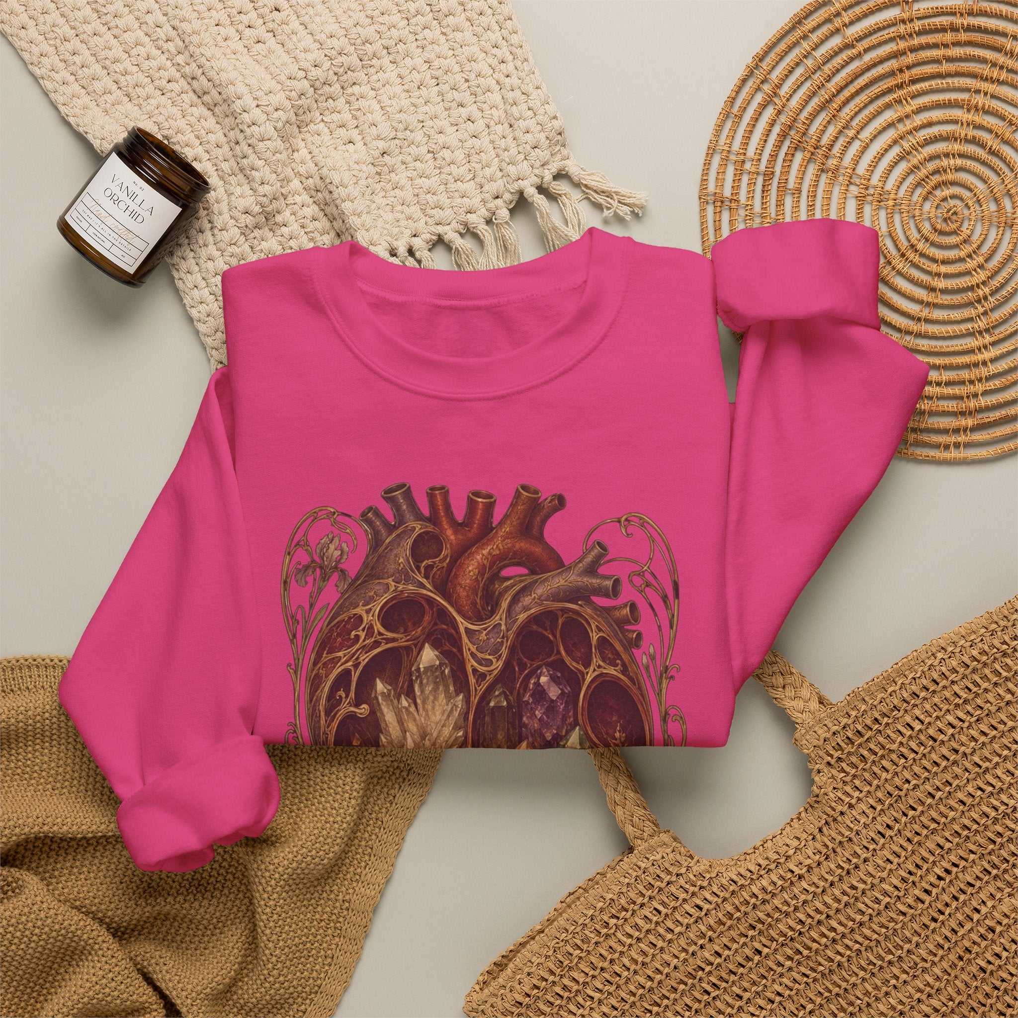 Crystal Heart Crewneck Sweatshirt