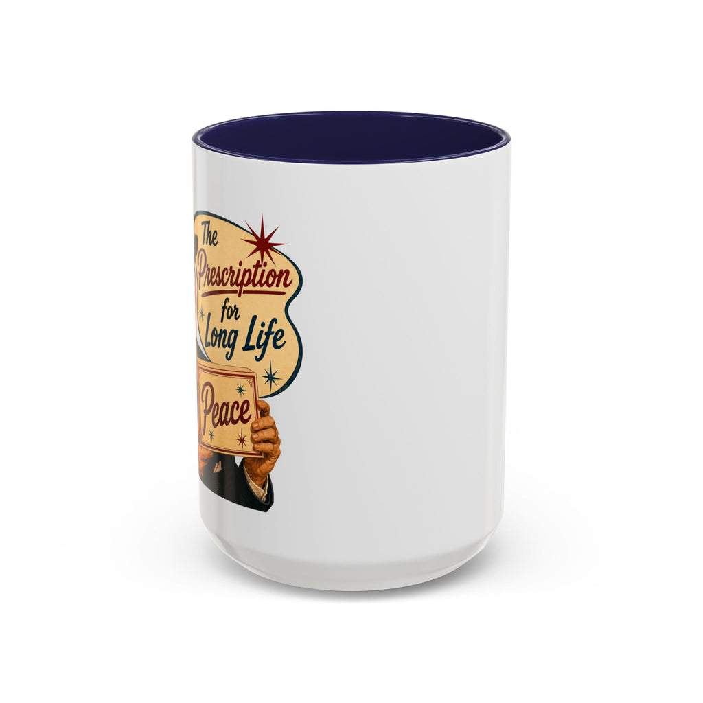 "Peace For a Long Life" Vintage Accent Coffee Mug