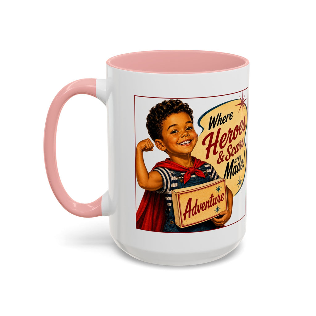 Retro 'Where Heroes & Scars Are Made' Accent Coffee Mug (11/15 oz)