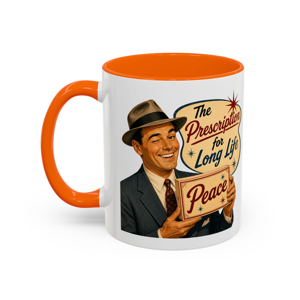 "Peace For a Long Life" Vintage Accent Coffee Mug