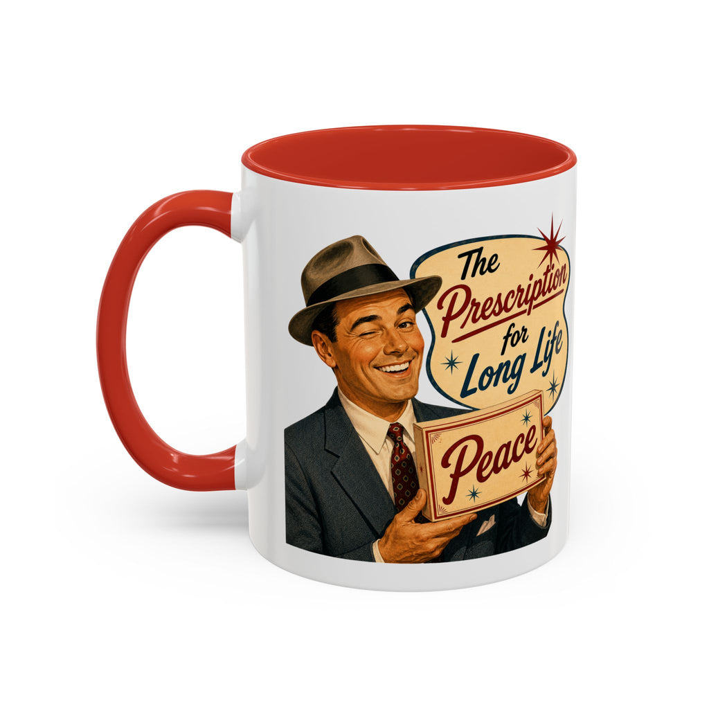 "Peace For a Long Life" Vintage Accent Coffee Mug