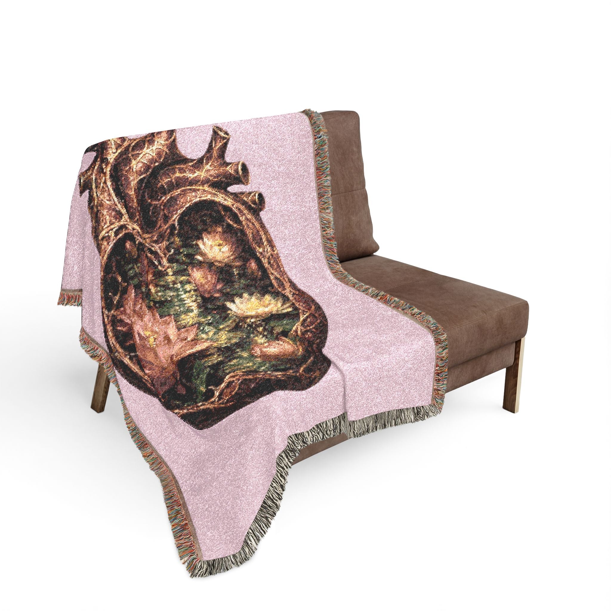 Lotus Heart Woven Blanket