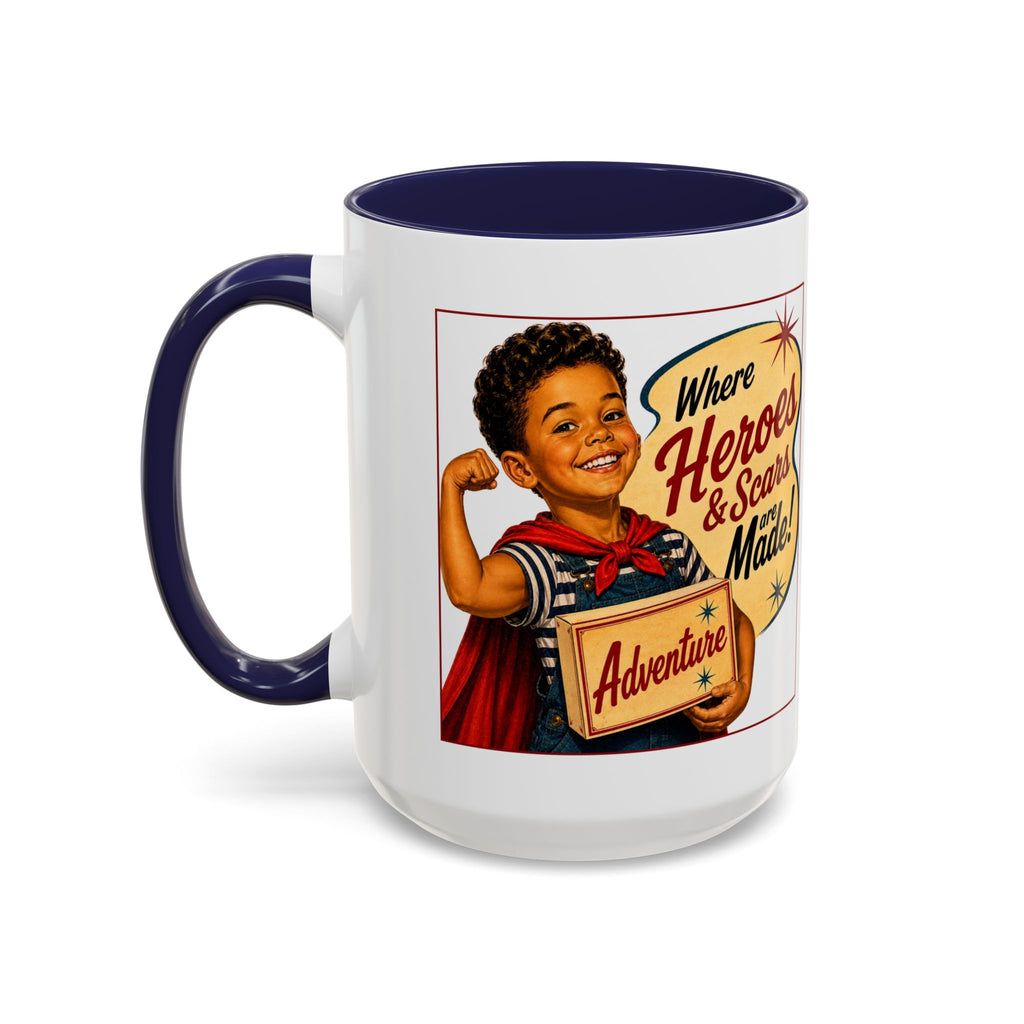 Retro 'Where Heroes & Scars Are Made' Accent Coffee Mug (11/15 oz)