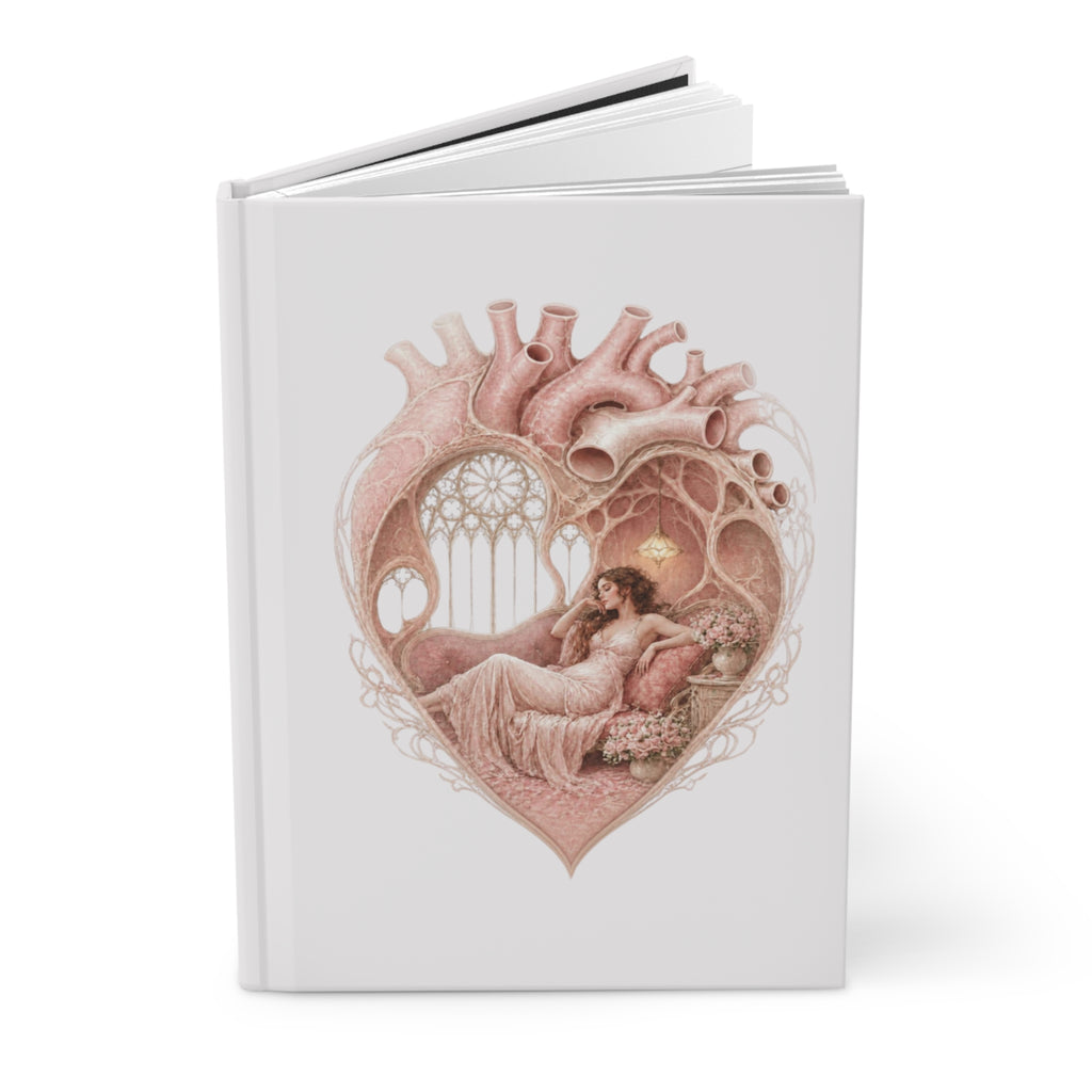 Romantic Heart Anatomy Hardcover Journal — Vintage Art Sketch Notebook