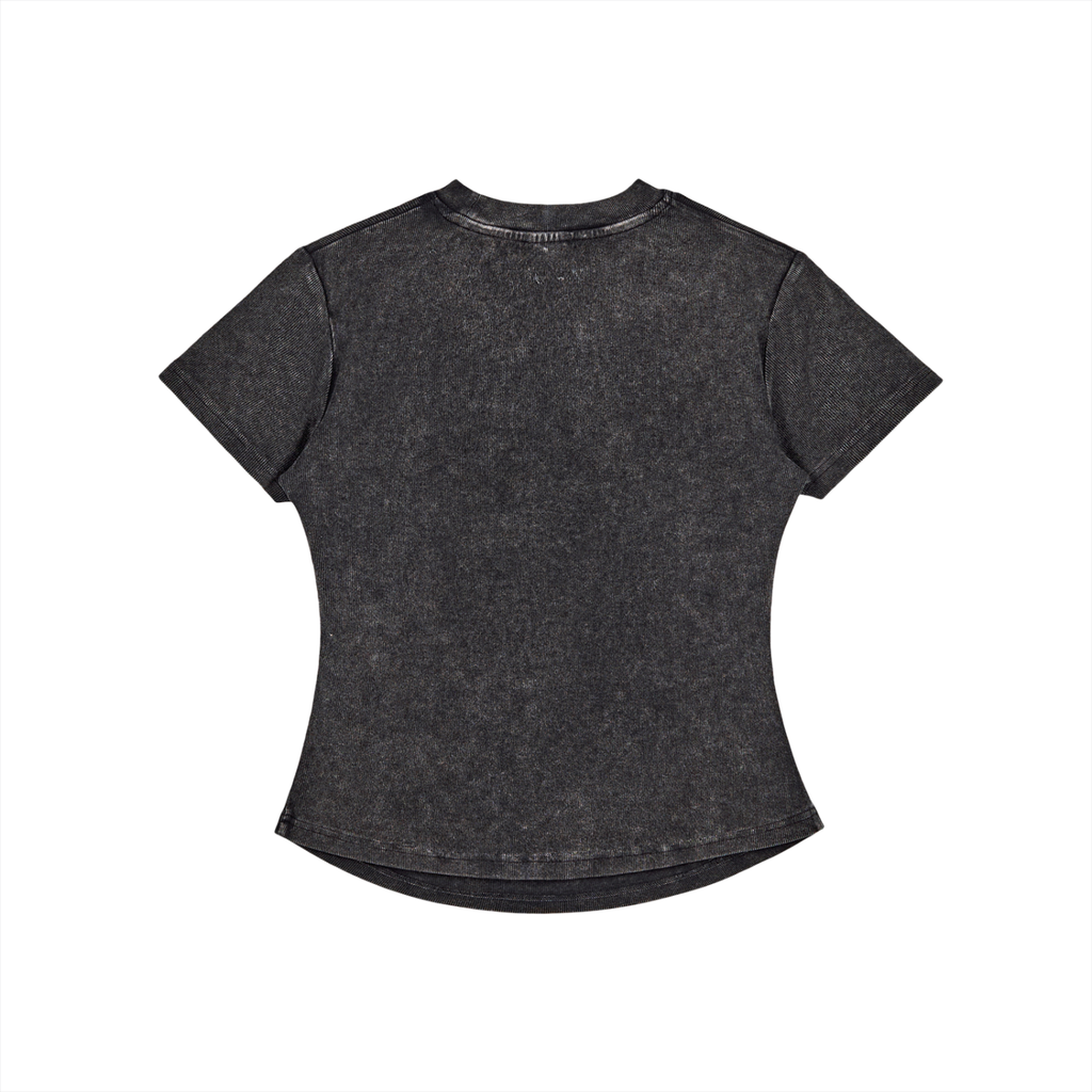 Fox Mask Vintage Washed Bodycon Cotton T-Shirt