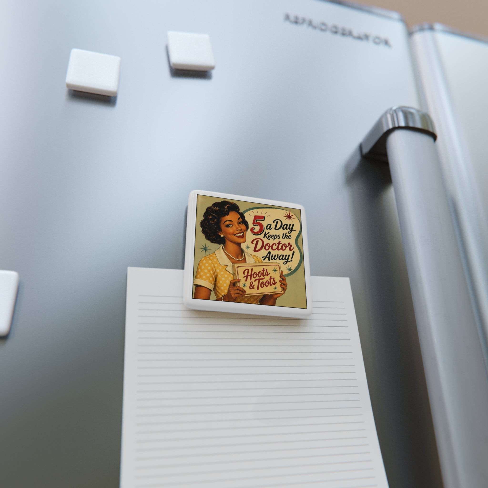 Retro 5 a Day Porcelain Magnet — Vintage Kitchen Decor