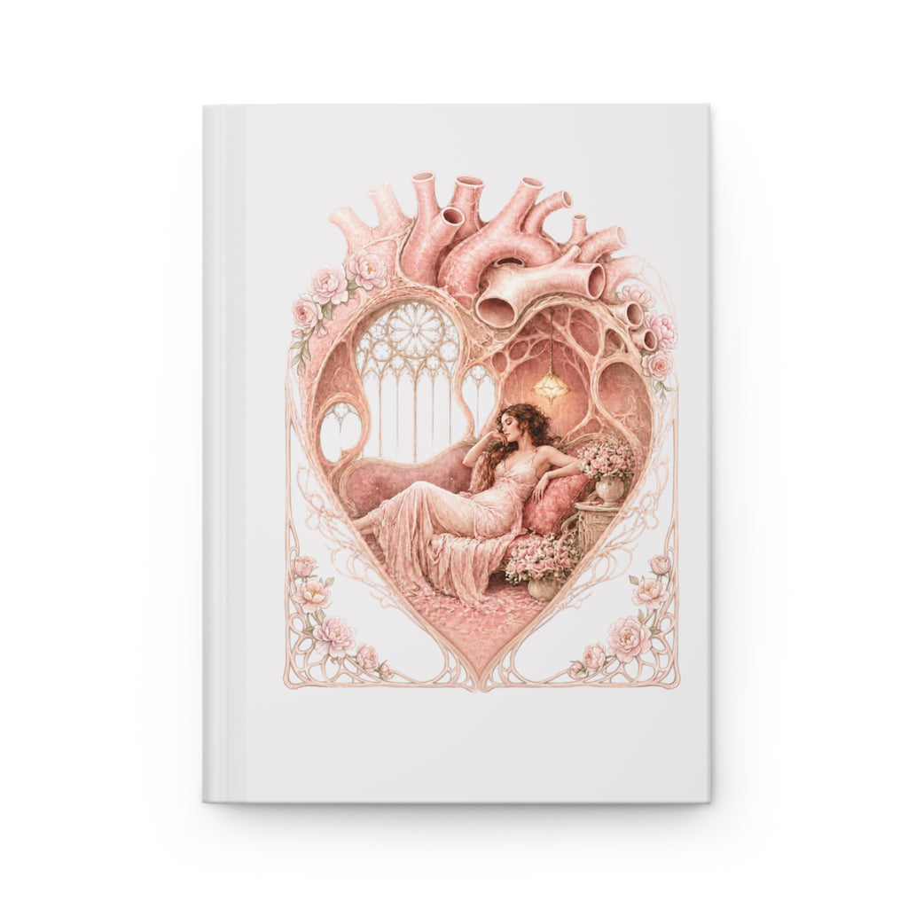 Romantic Heart Anatomy Hardcover Journal — Vintage Art Sketch Notebook