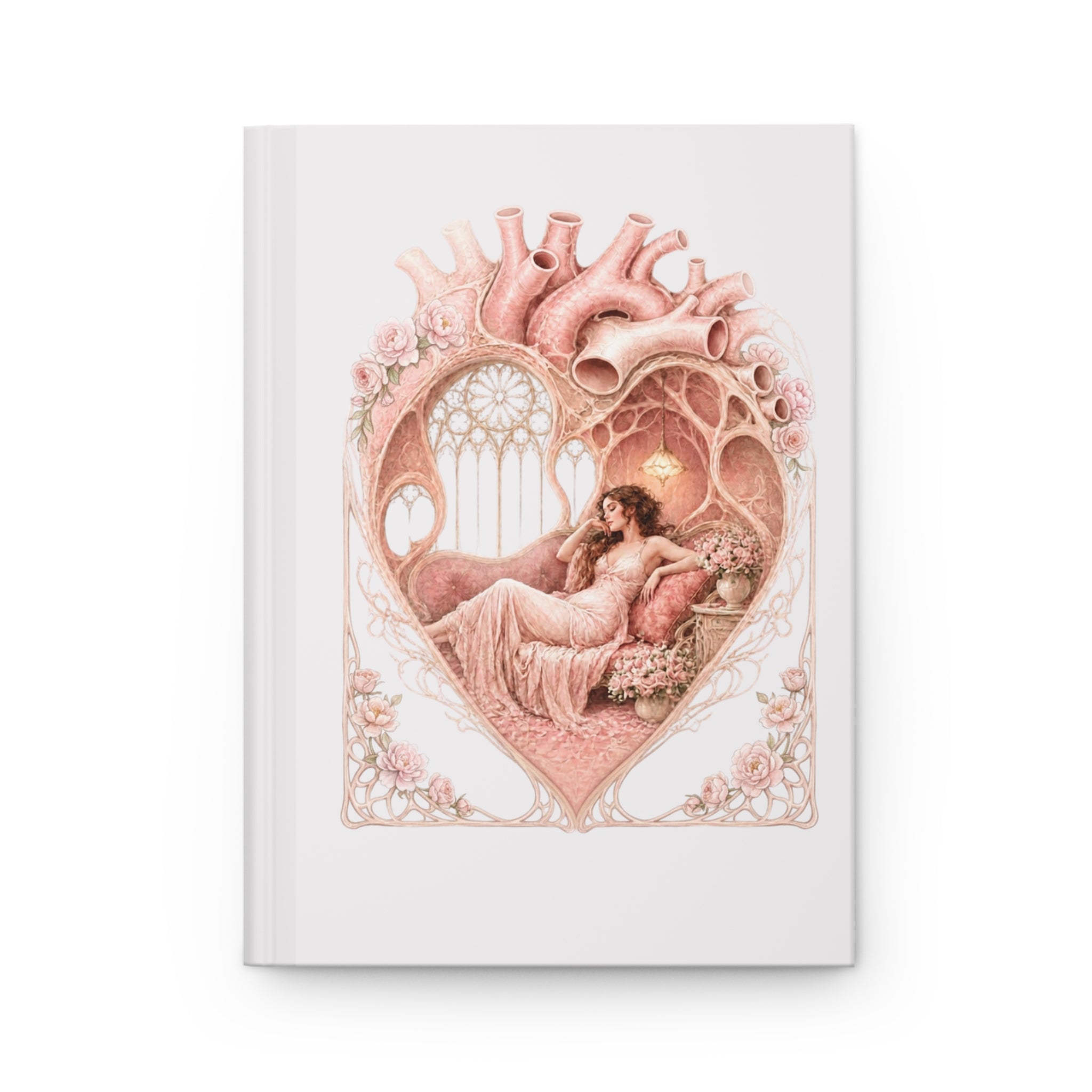 Romantic Heart Anatomy Hardcover Journal — Vintage Art Sketch Notebook