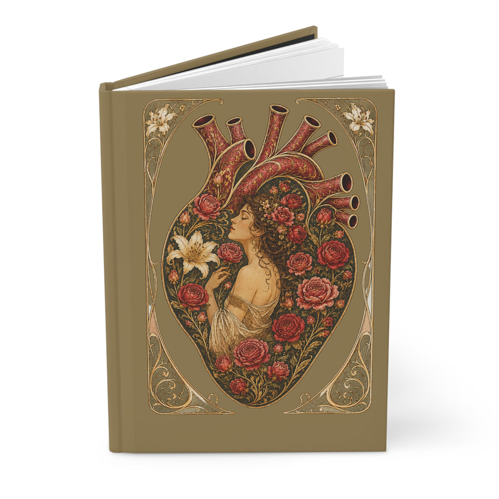Inner Muse Hardcover Journal — Vintage Art Nouveau Floral Notebook