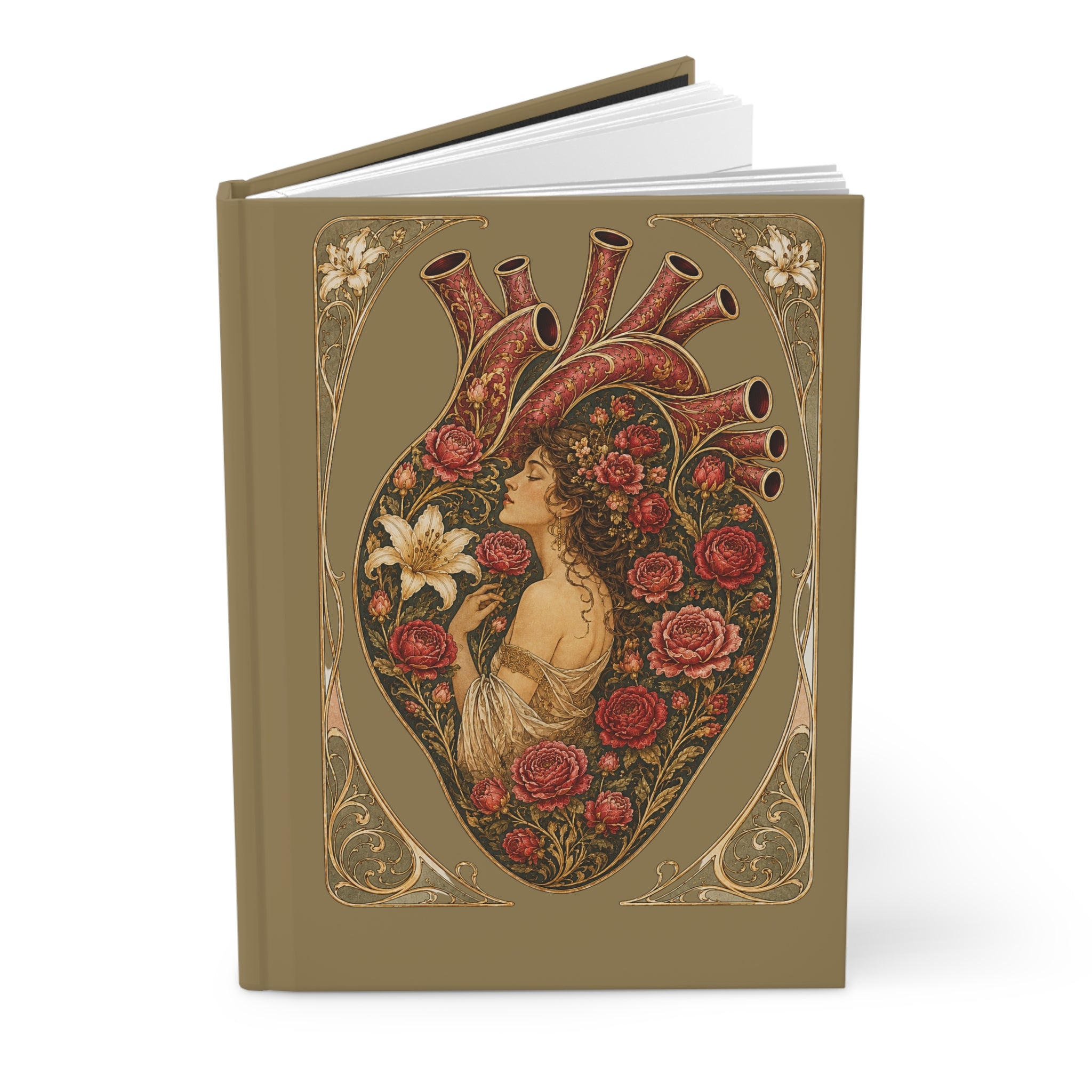 Inner Muse Hardcover Journal — Vintage Art Nouveau Floral Notebook