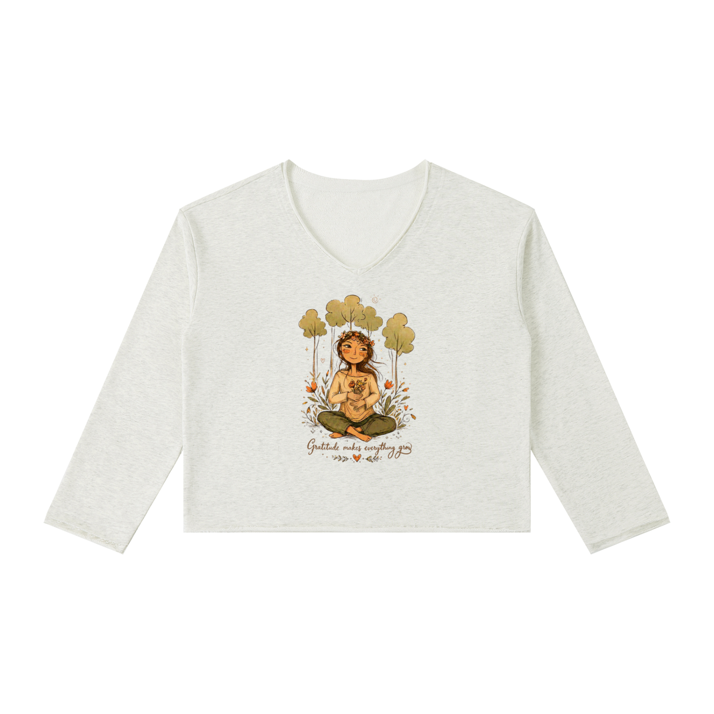 Gratitude Women's Raw Hem Long Sleeve T-Shirt