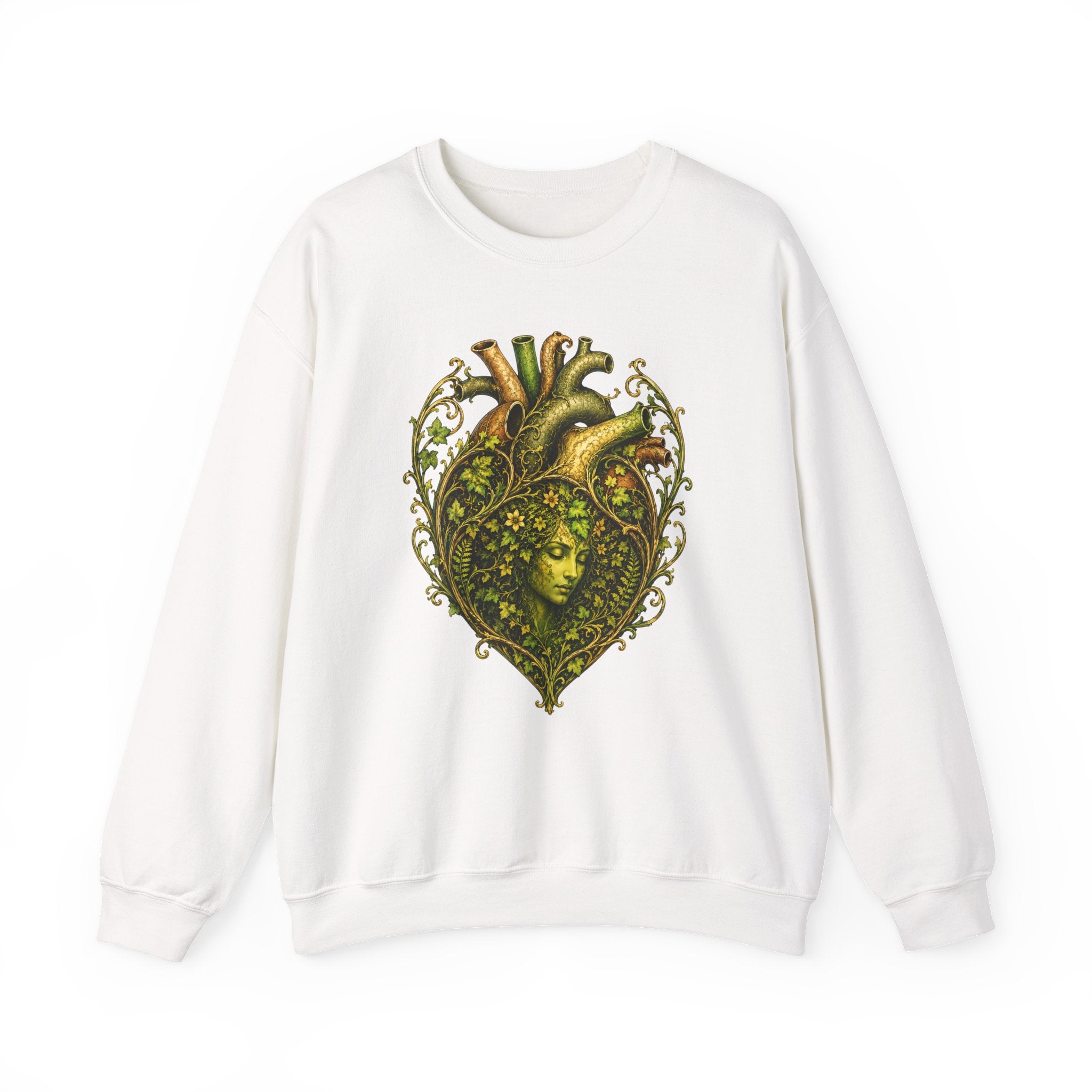 Green Woman Heart Crewneck Sweatshirt