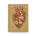 Floral Anatomical Heart Hardcover Journal — Vintage Botanical Sketch Notebook
