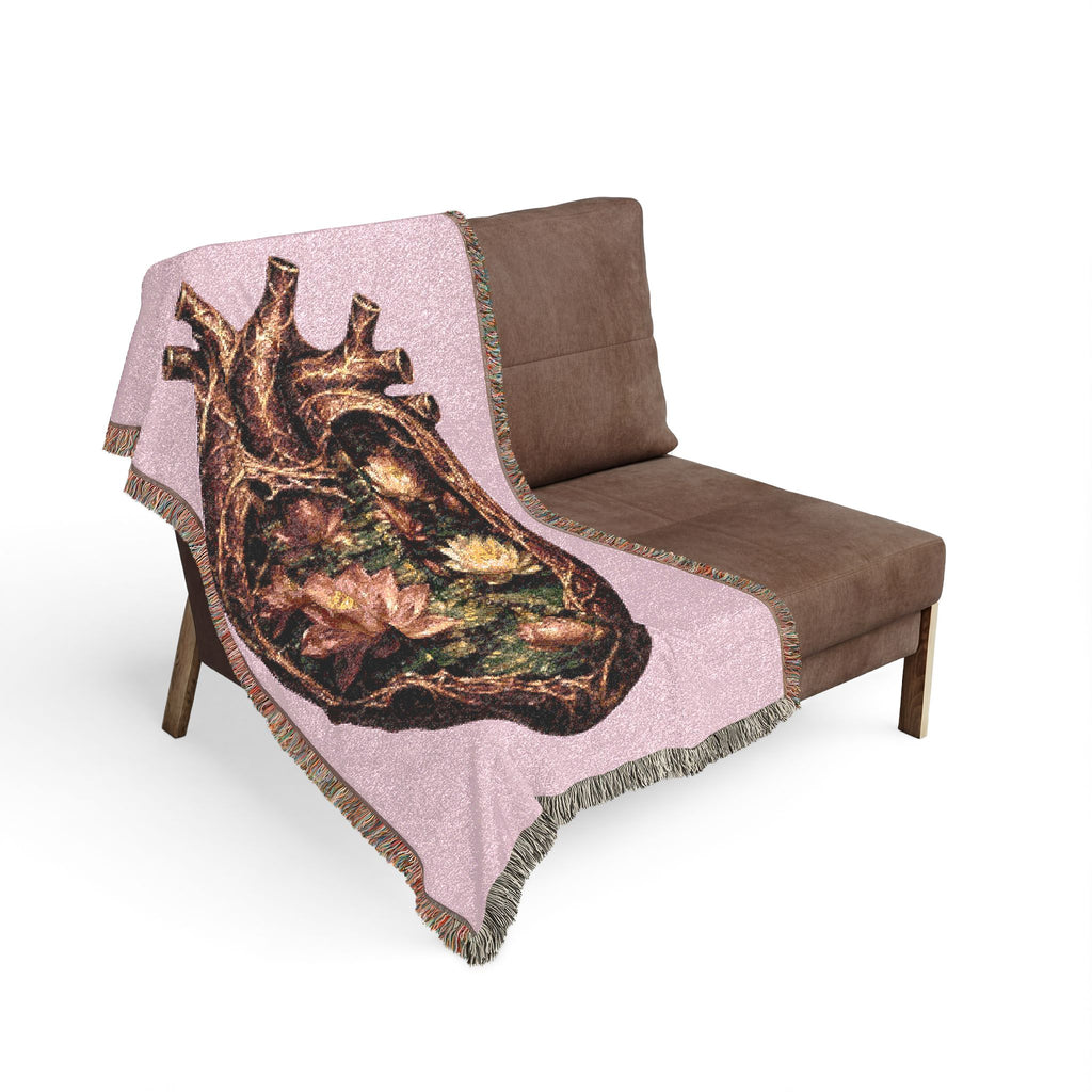 Lotus Heart Woven Blanket