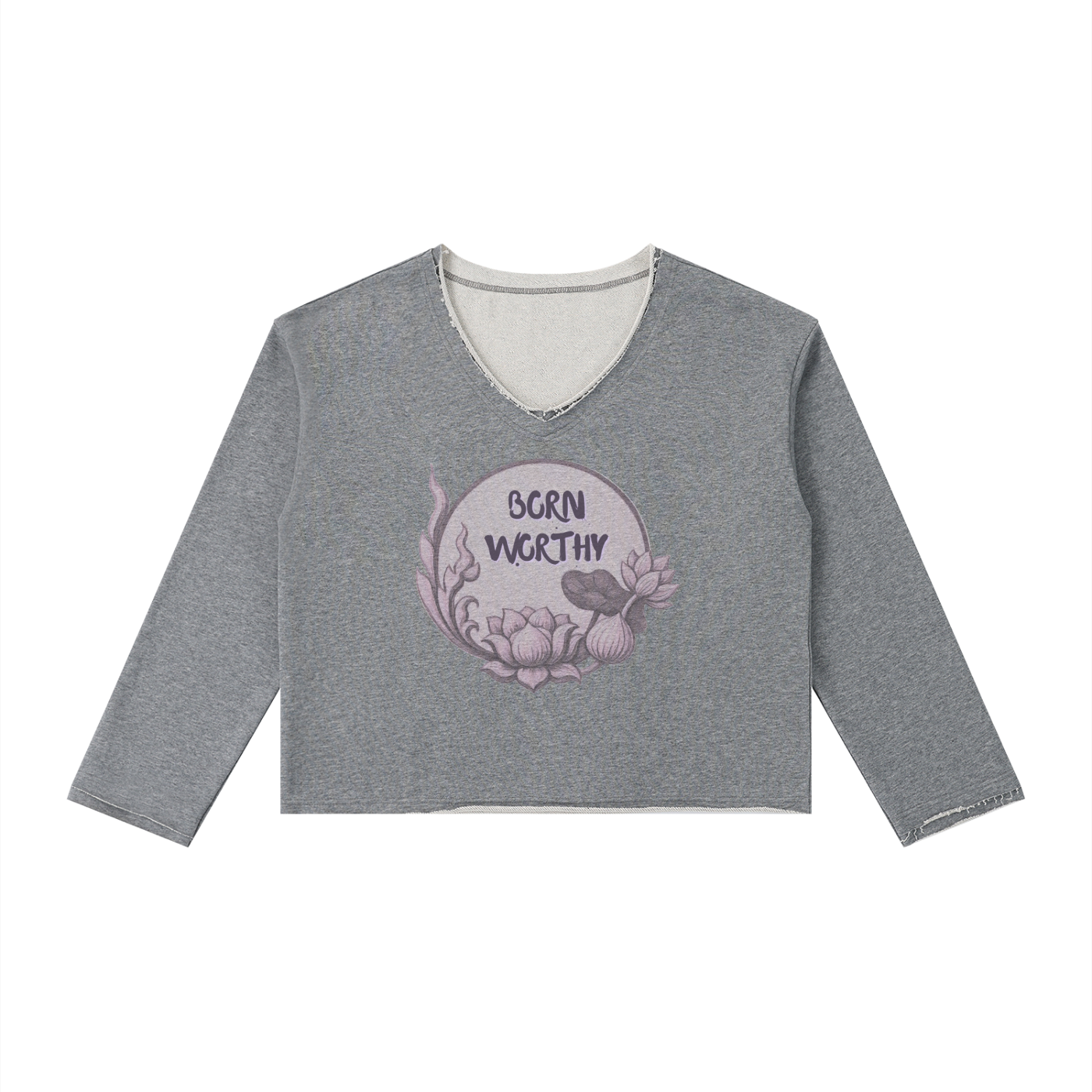 Born Worthy Women's Raw Hem Long Sleeve T-Shirt