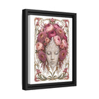Framed Crystal Floral Muse Canvas Print — Botanical Portrait Wall Art