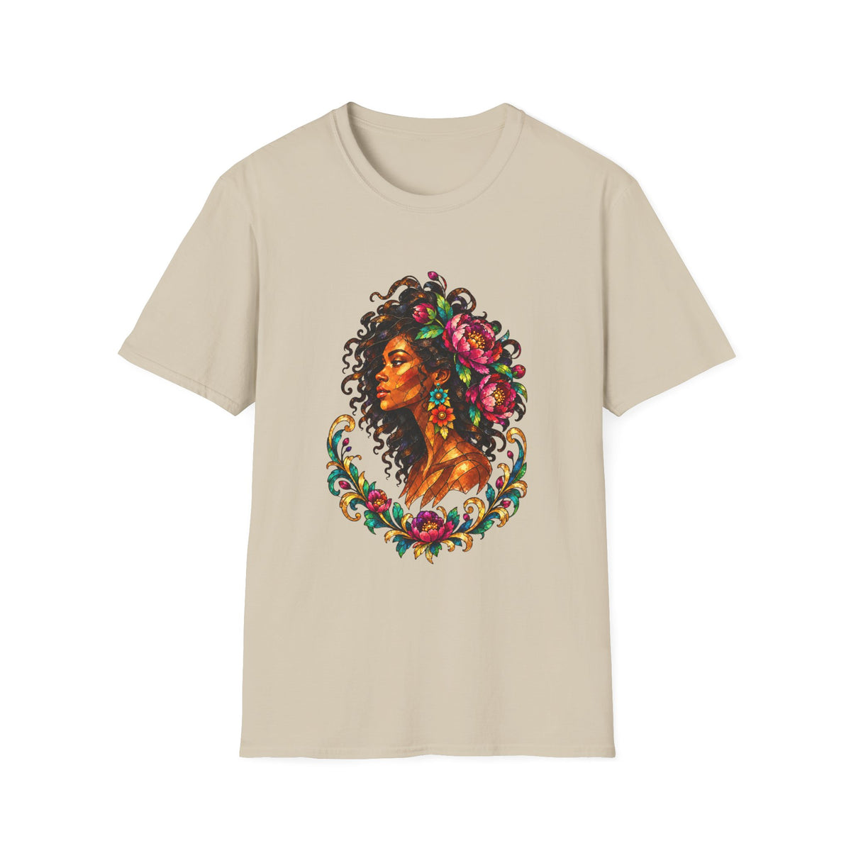 Peonies Stained Glass Graphic Tee