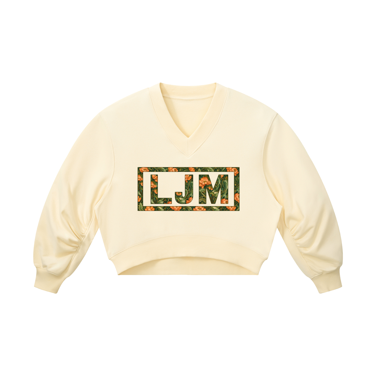 LJM Monogram Women’s Crop V-Neck Sweatshirt