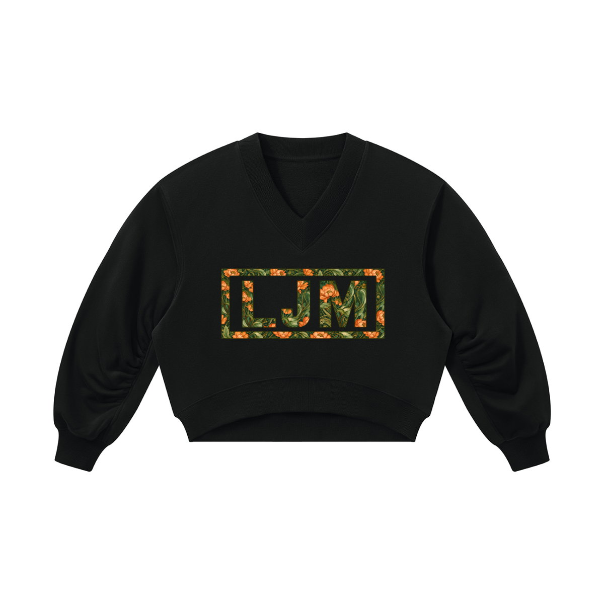 LJM Monogram Women’s Crop V-Neck Sweatshirt