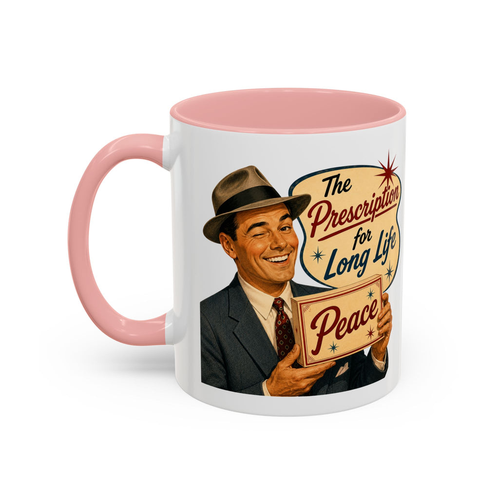 "Peace For a Long Life" Vintage Accent Coffee Mug