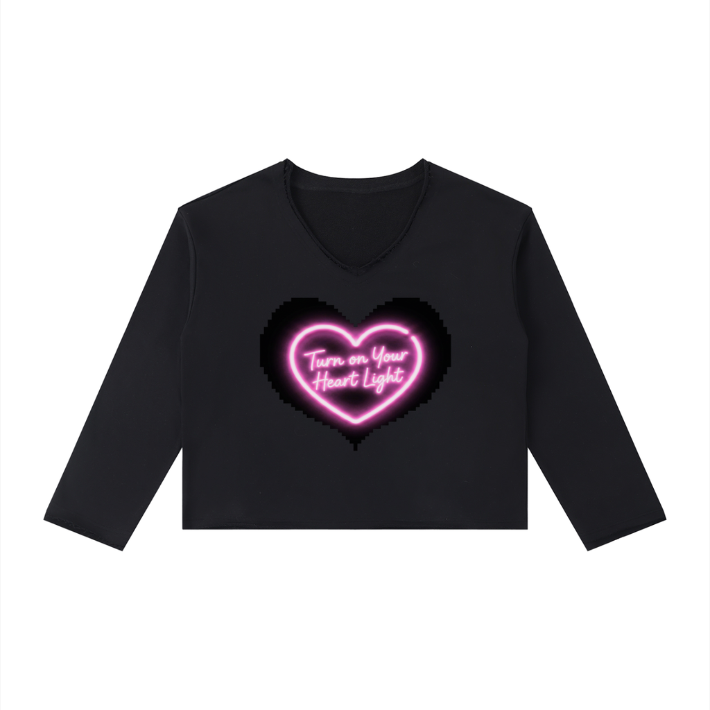 Heart Light Women's Raw Hem Long Sleeve T-Shirt