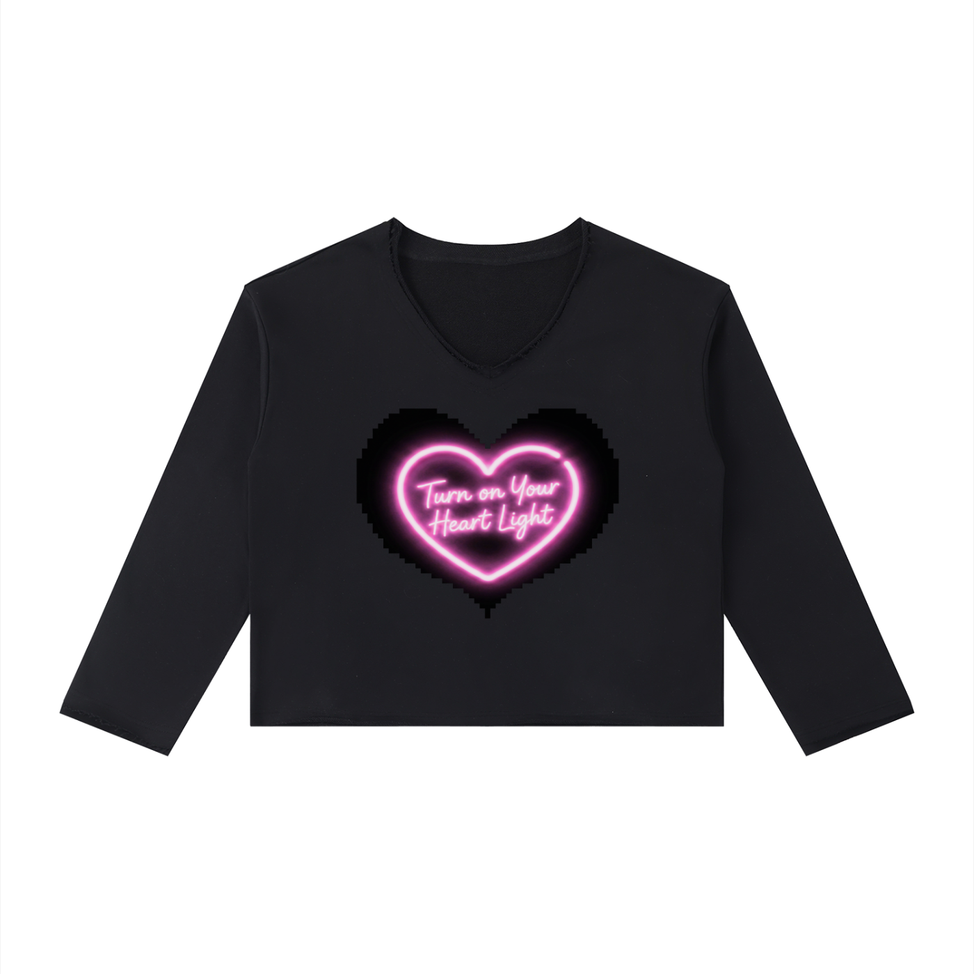 Heart Light Women's Raw Hem Long Sleeve T-Shirt