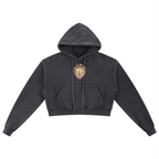 Nine Tail Snow Washed Cropped Hoodie