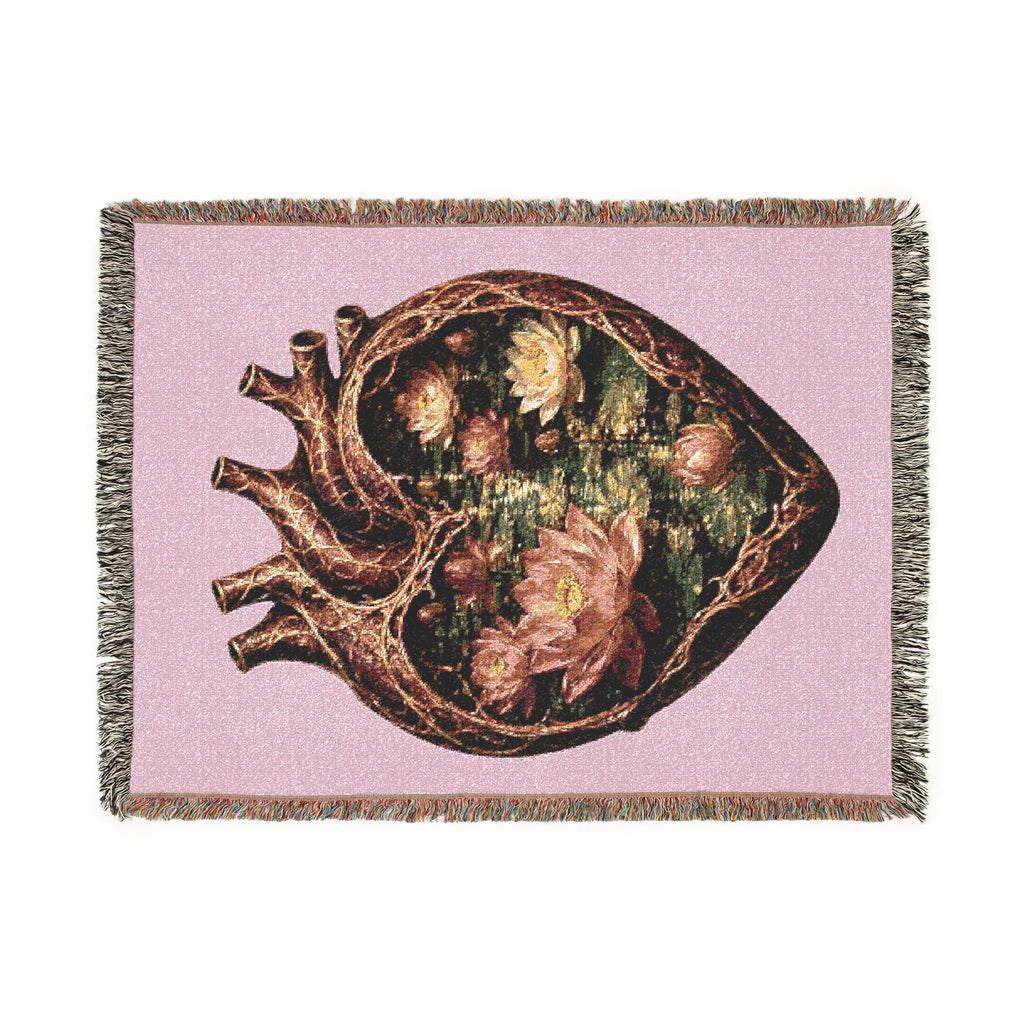 Lotus Heart Woven Blanket
