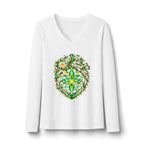 Heart Chakra V-Neck Long Sleeve T-Shirt