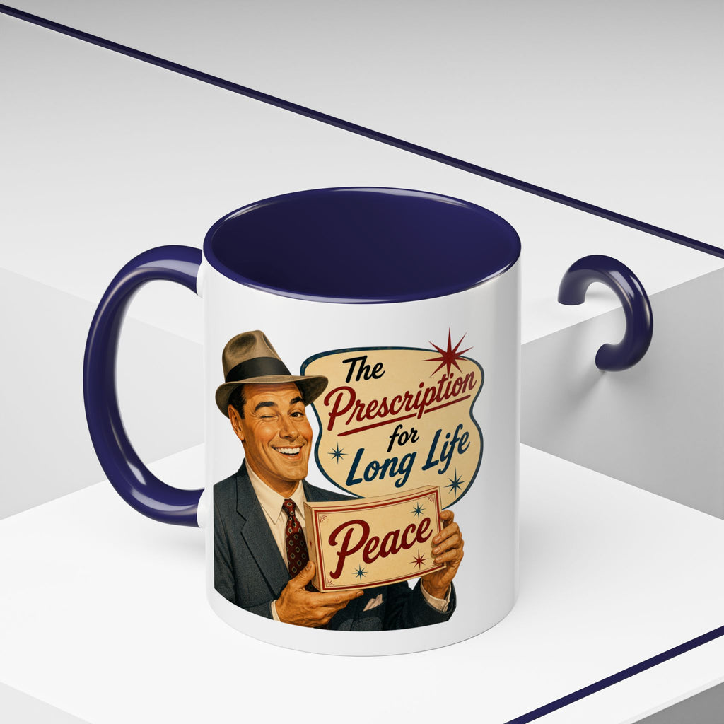 "Peace For a Long Life" Vintage Accent Coffee Mug