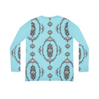 Aqua Lotus V-Neck Long Sleeve — Women's Patterned Top
