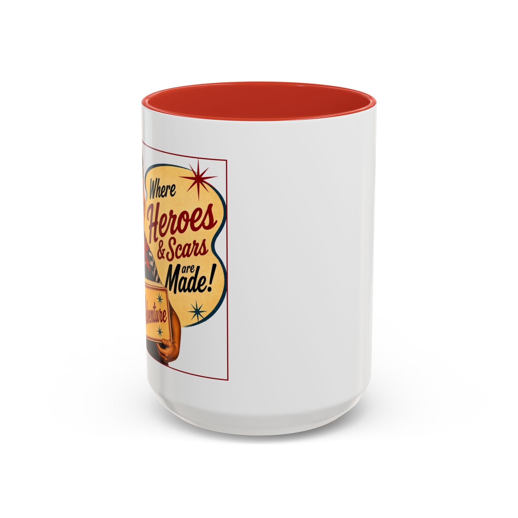 Retro 'Where Heroes & Scars Are Made' Accent Coffee Mug (11/15 oz)