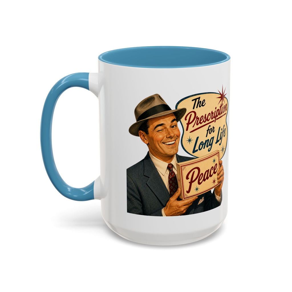 "Peace For a Long Life" Vintage Accent Coffee Mug