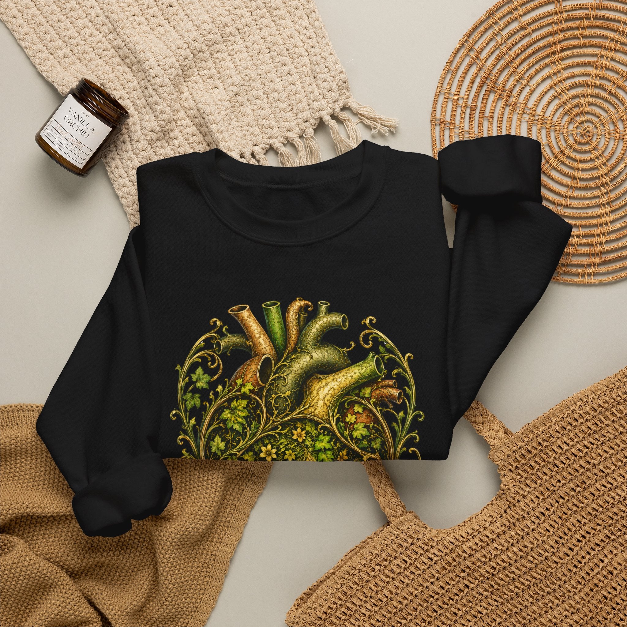 Green Woman Heart Crewneck Sweatshirt