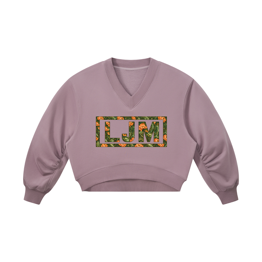 LJM Monogram Women’s Crop V-Neck Sweatshirt