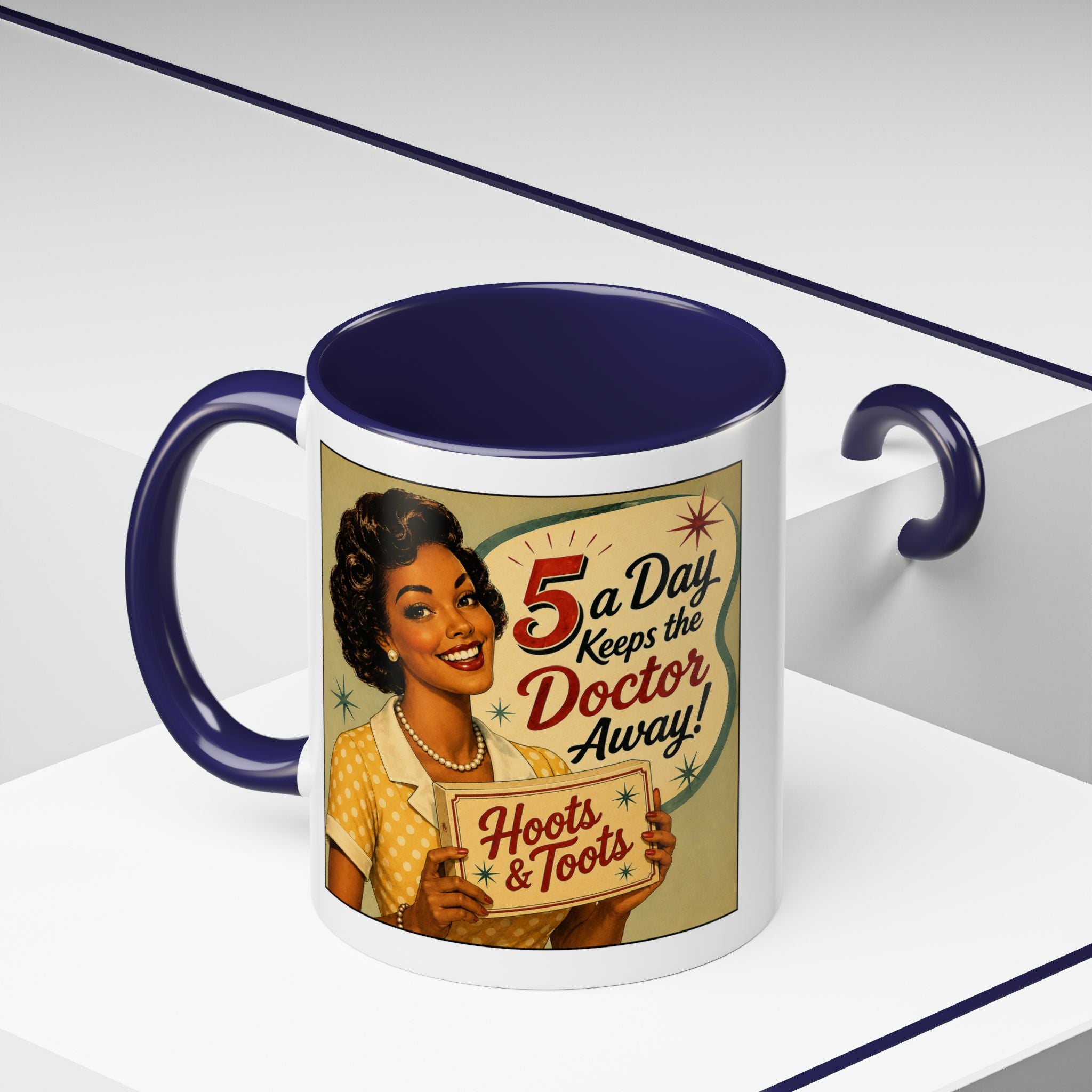 Vintage Coffee Mug – “A Day Keeps the Doctor Away!” Retro Diner Design (11/15oz)