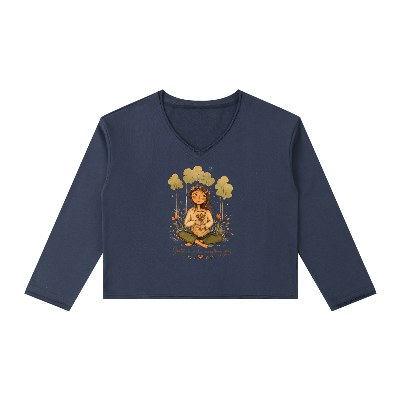Gratitude Women's Raw Hem Long Sleeve T-Shirt
