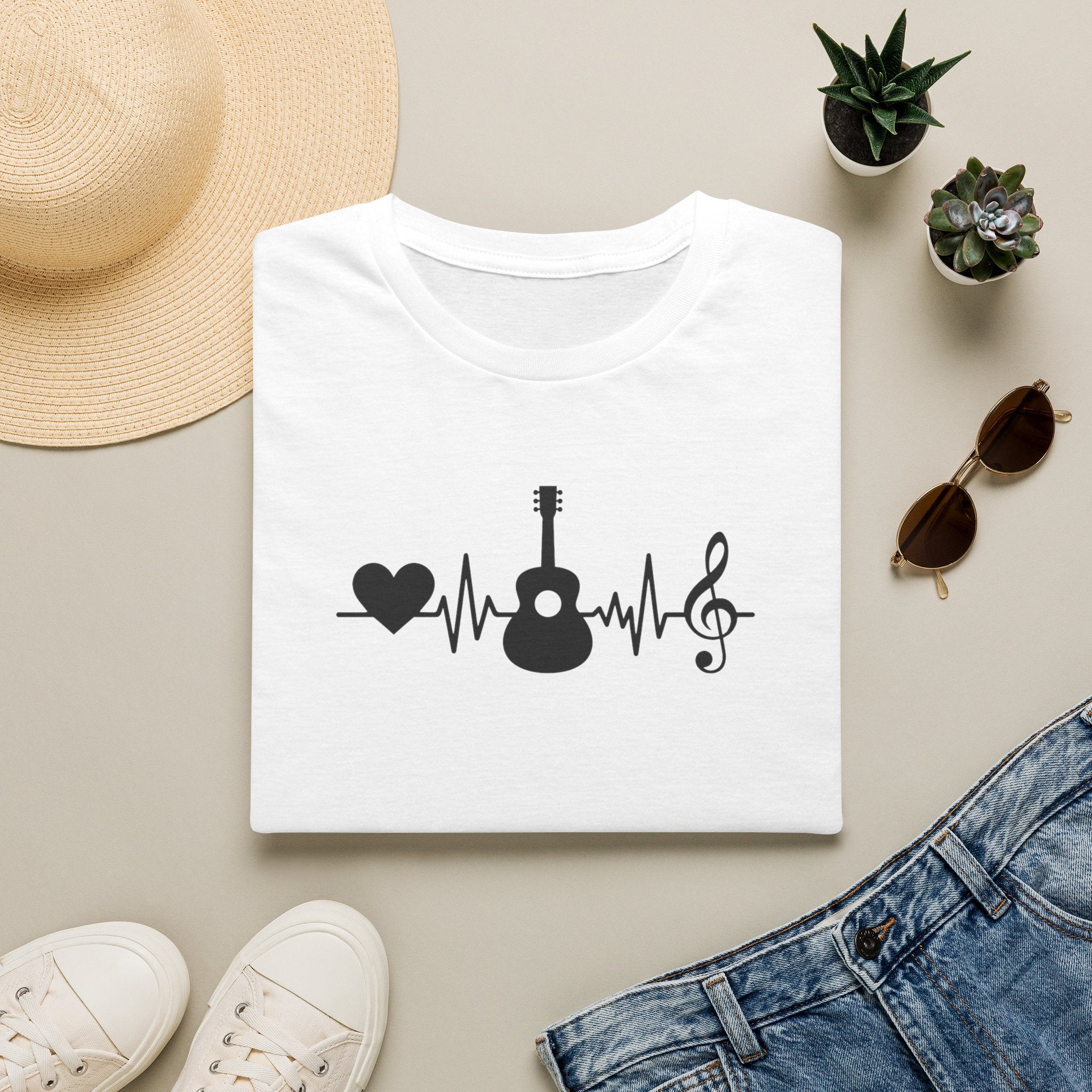 Heartbeat Guitar Music T-Shirt