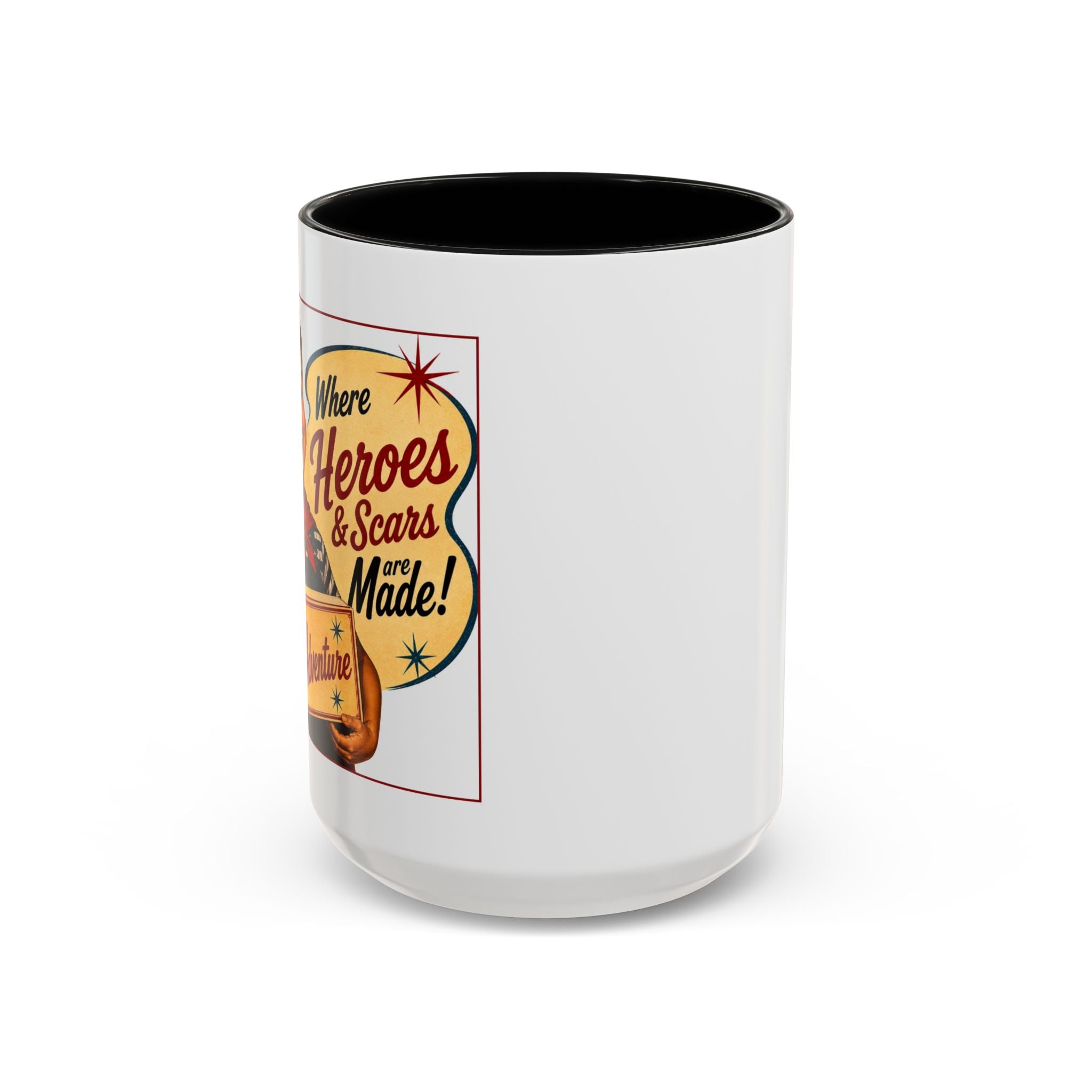 Retro 'Where Heroes & Scars Are Made' Accent Coffee Mug (11/15 oz)