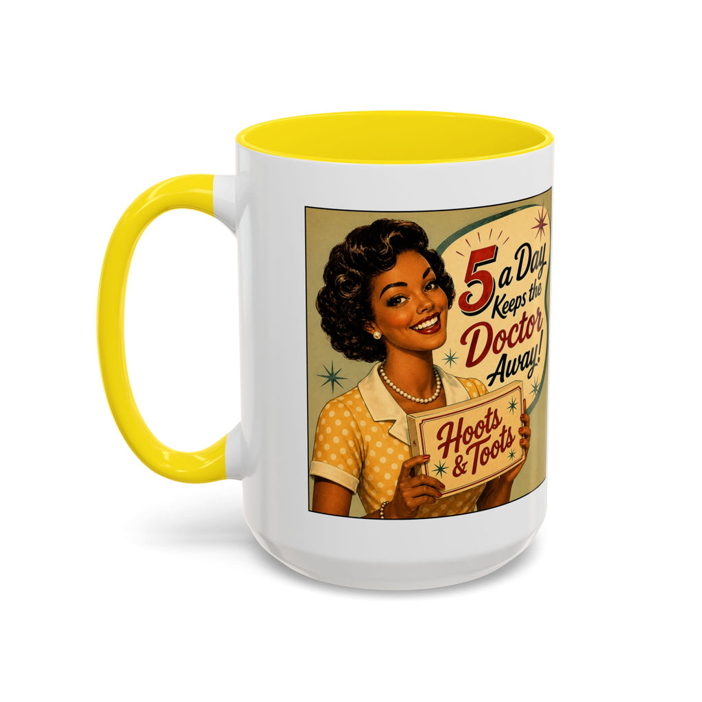 Vintage Coffee Mug – “A Day Keeps the Doctor Away!” Retro Diner Design (11/15oz)