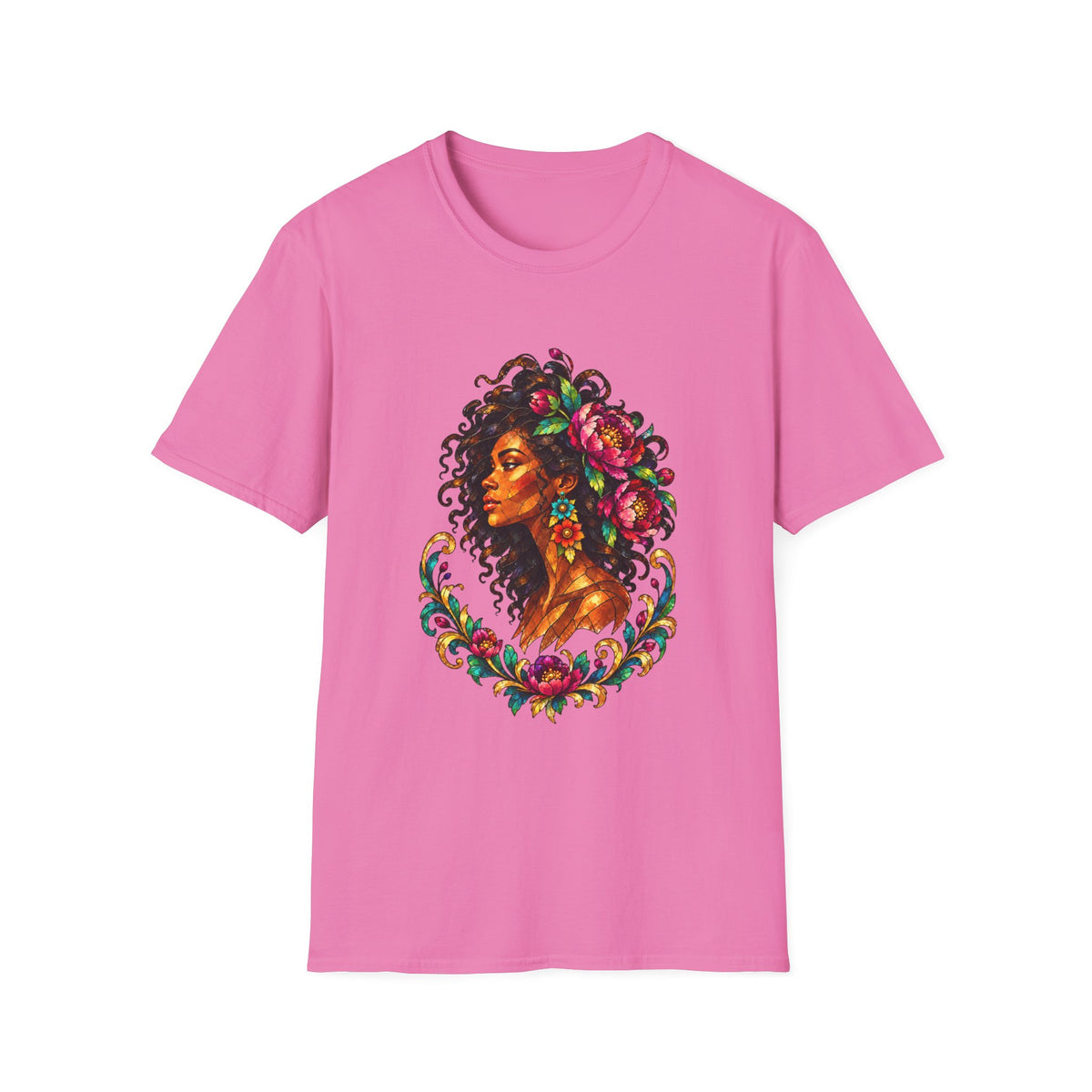 Peonies Stained Glass Graphic Tee
