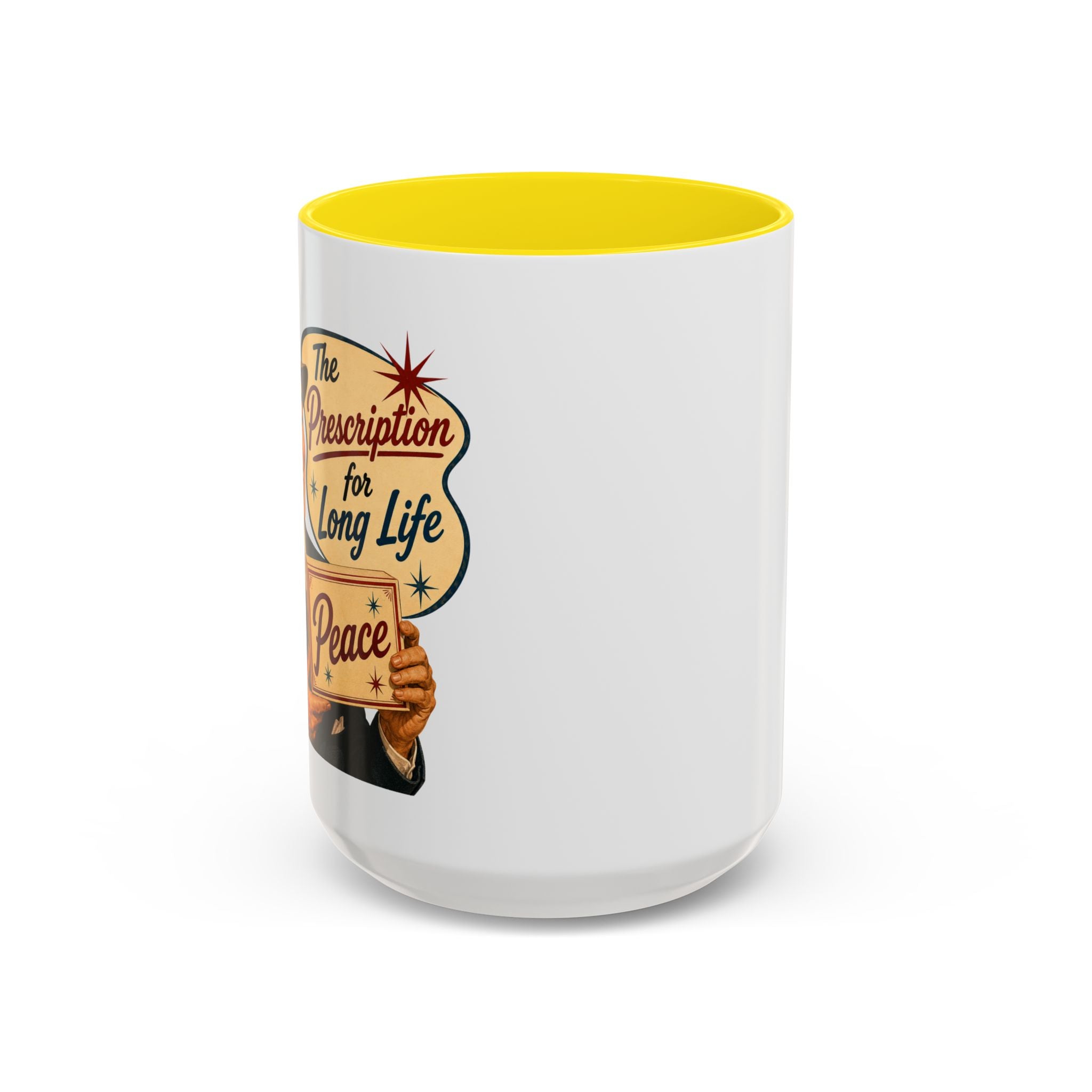 "Peace For a Long Life" Vintage Accent Coffee Mug