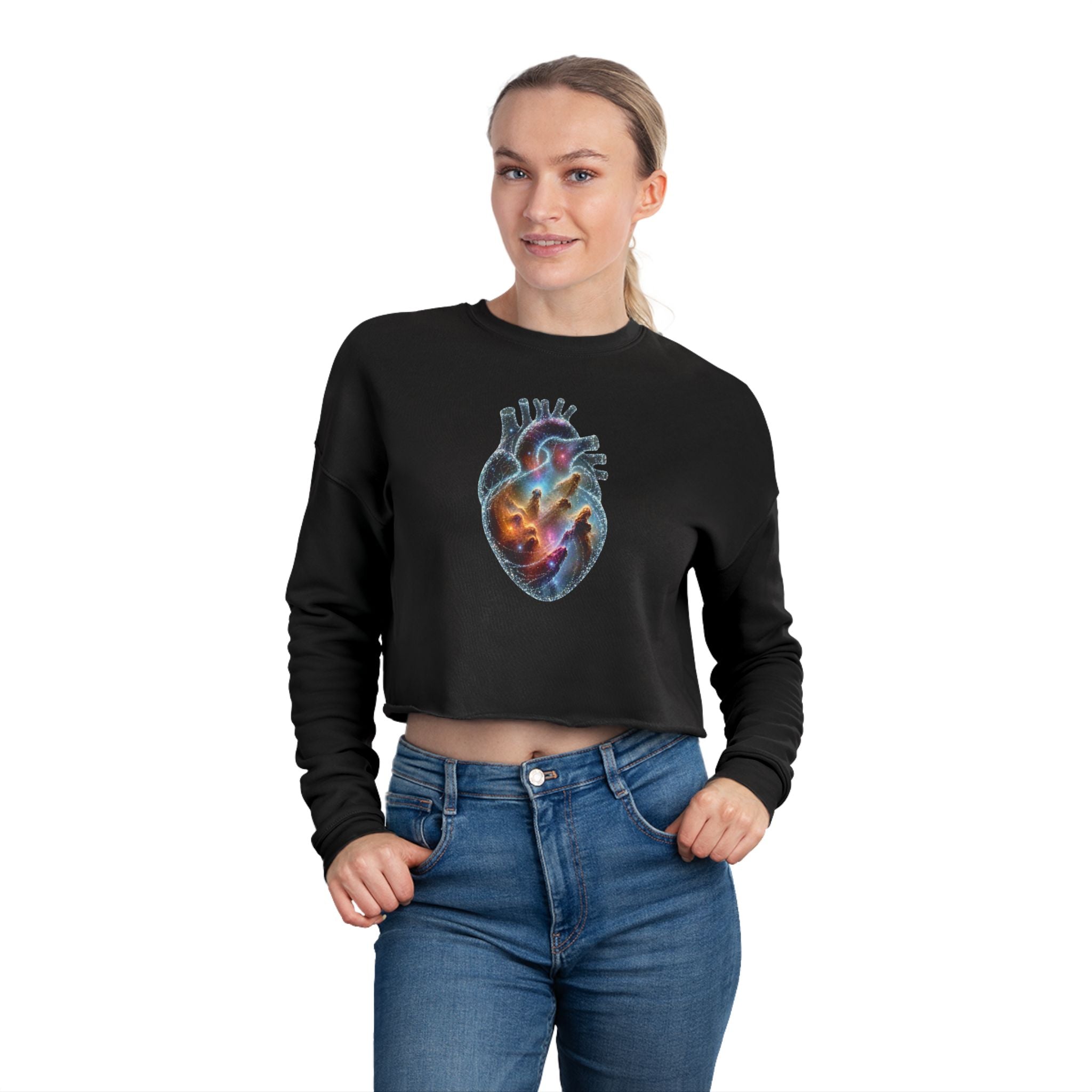 Cropped Sweatshirt —Galaxy Heart