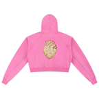 Vintage Heart Snow Washed Cropped Hoodie
