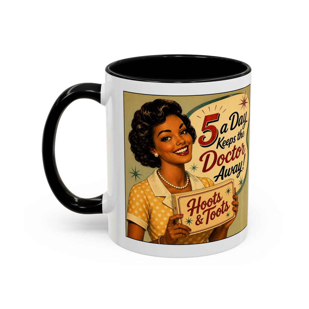 Vintage Coffee Mug – “A Day Keeps the Doctor Away!” Retro Diner Design (11/15oz)