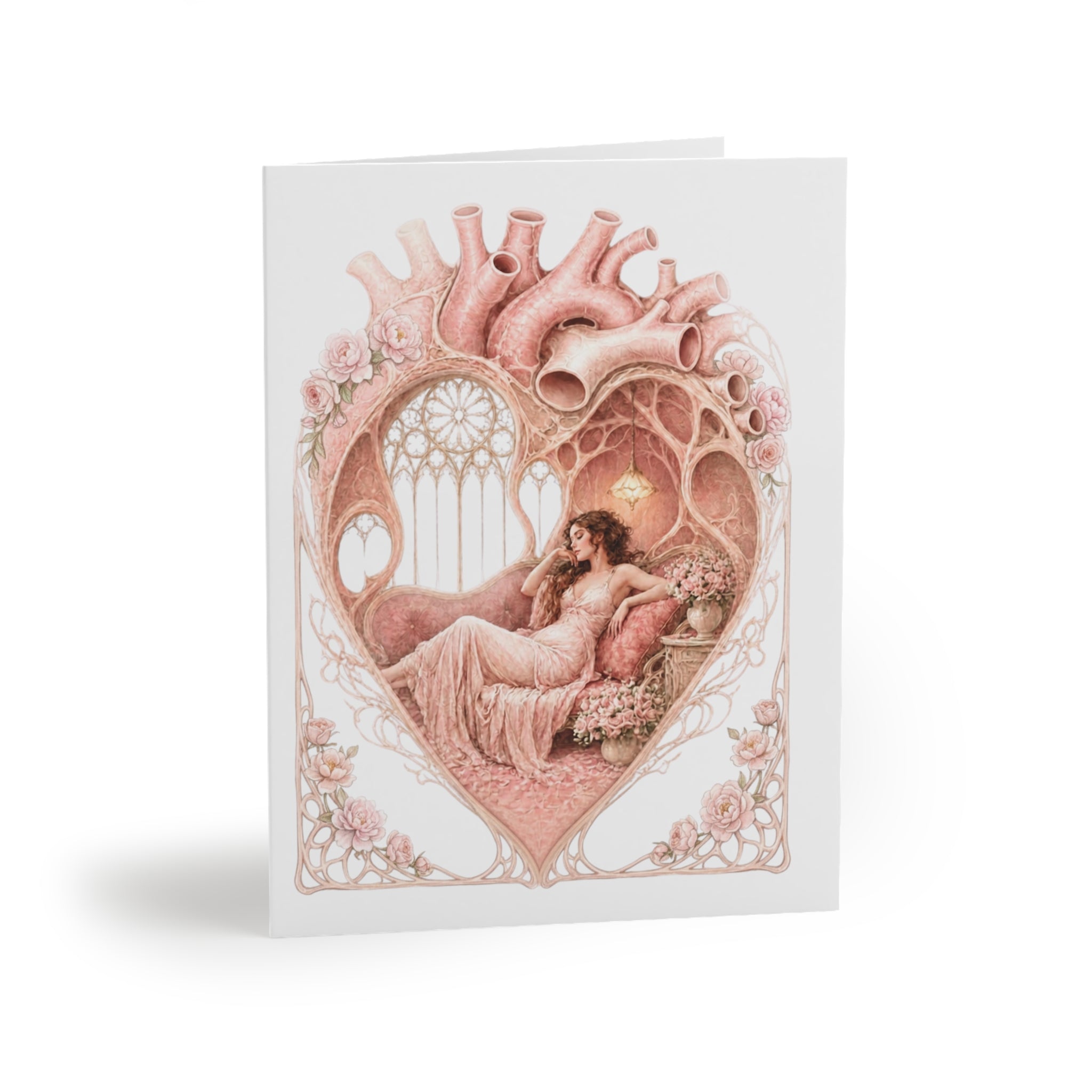 Greeting Card — Vintage Romantic Heart Anatomy Illustration (Pack of 8/16/24)