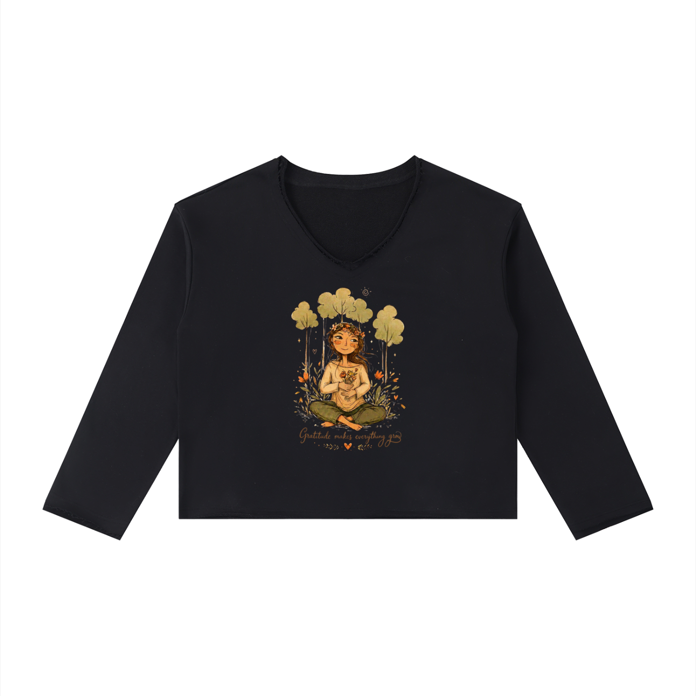 Gratitude Women's Raw Hem Long Sleeve T-Shirt