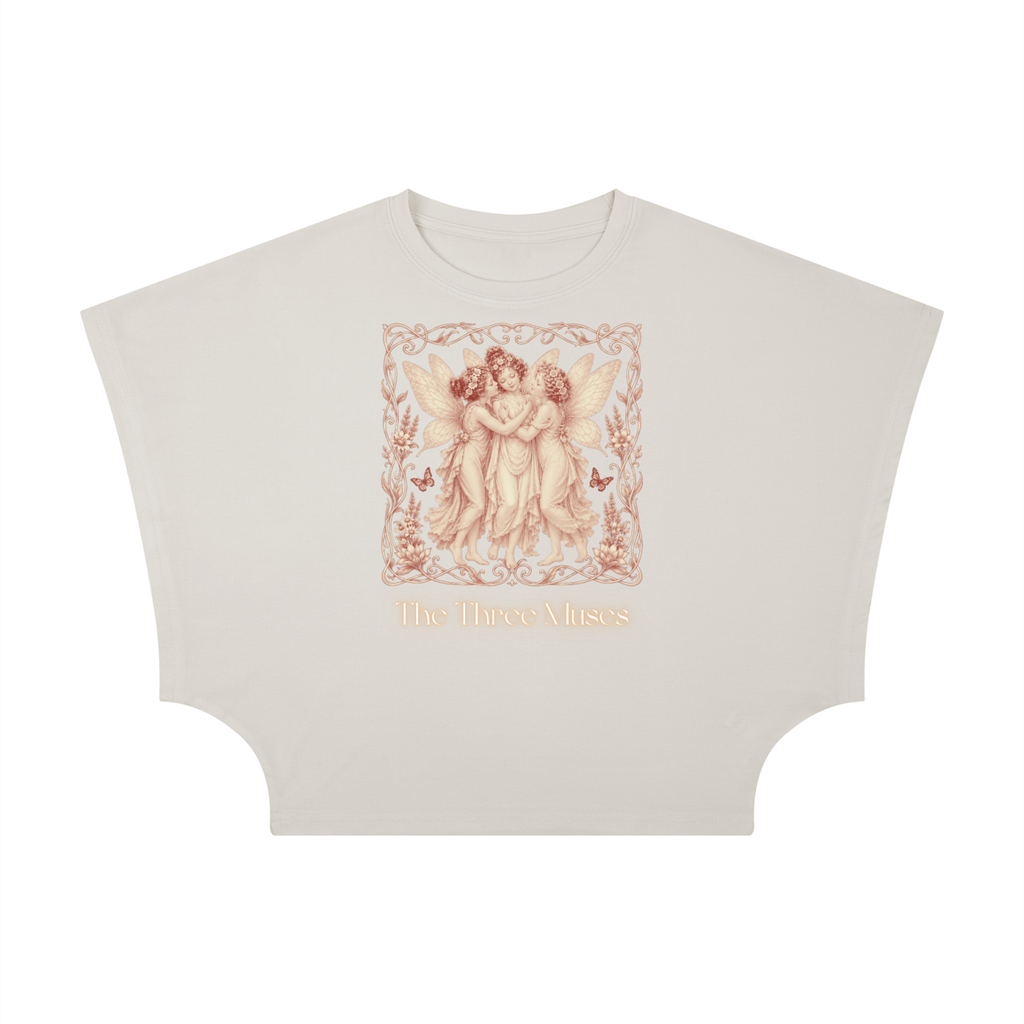 Three Muses Women's Cropped Dolman T-Shirt
