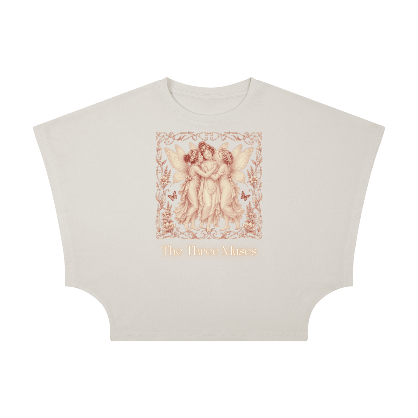 Three Muses Women's Cropped Dolman T-Shirt