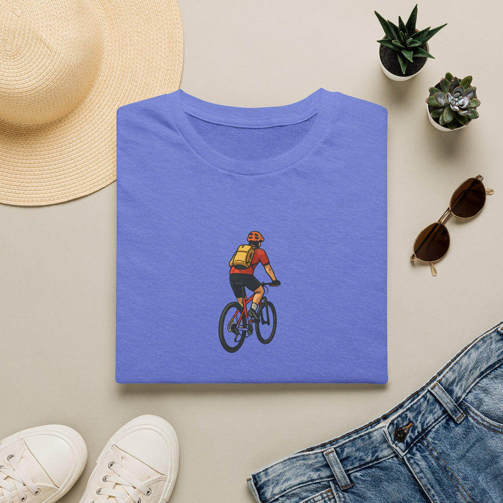Cyclist with Backpack T-Shirt